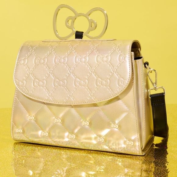 Sanrio Hello Kitty 50th Anniversary Metallic Gold Crossbody Bag - Picture 5 of 9
